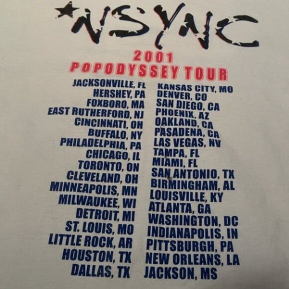 NSYNC T-Shirt Vintage Concert Tour 2001 Pop Odyssey Short Sleeve Size Small  EUC - Picture 4 of 8